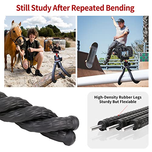 Phone Tripod, Coman Flexible Camera Tripod, Hidden Phone Tripod Mount With Cold Shoe, Waterproof Tripod Stand For Gopro, Portable Travel Tripod For Live Streaming Vlog Video (Black) #TOP5