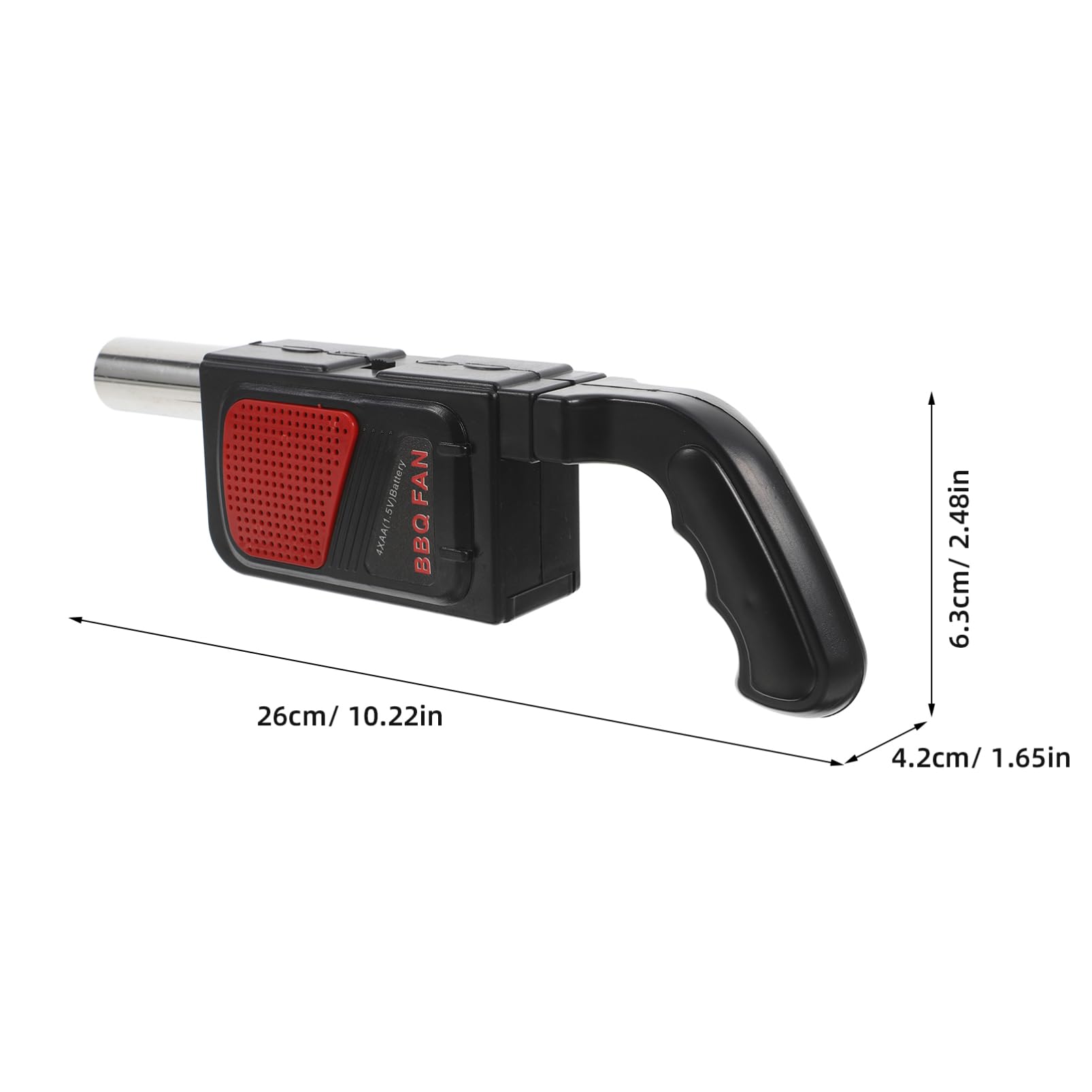 DECHOUS Soffiatore Elettrico Portatile Nero per Barbecue, 2 Pezzi | Design a Batterie Aa, Abs e Acciaio Inox, per Cottura All’aperto e Picnic