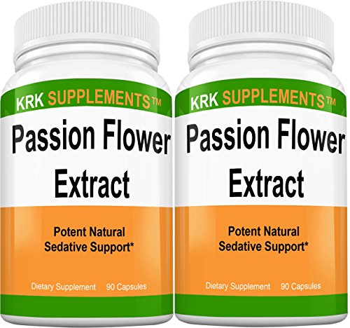 KRK SUPPLEMENTS 2 Bottles Passion Flower Extract 900mg Per Serving 180 Total Capsules