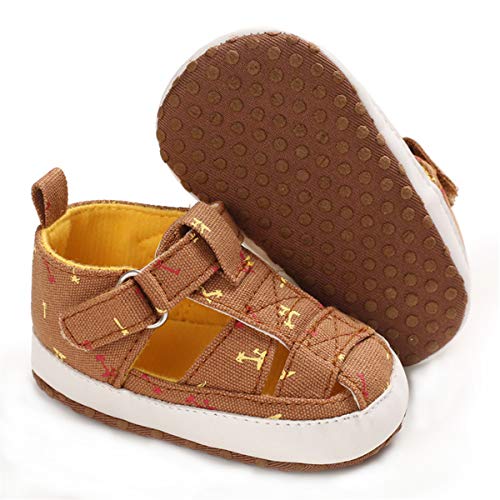 BENHERO Infant Baby Girls Summer Sandals with Bownot Soft Sole Non-Slip Newborn Toddler First Walker Crib Shoes(12-18Months Toddler,J-Camel)