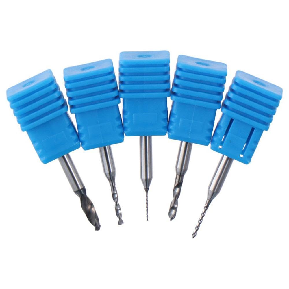 SHUATI End Mill 5PCS Ball Nose Carbide 0.5mm 1mm 1.5mm 2mm 3mm Spiral Milling Tool Wide Application Carbide Endmill CNC Milling and Carving