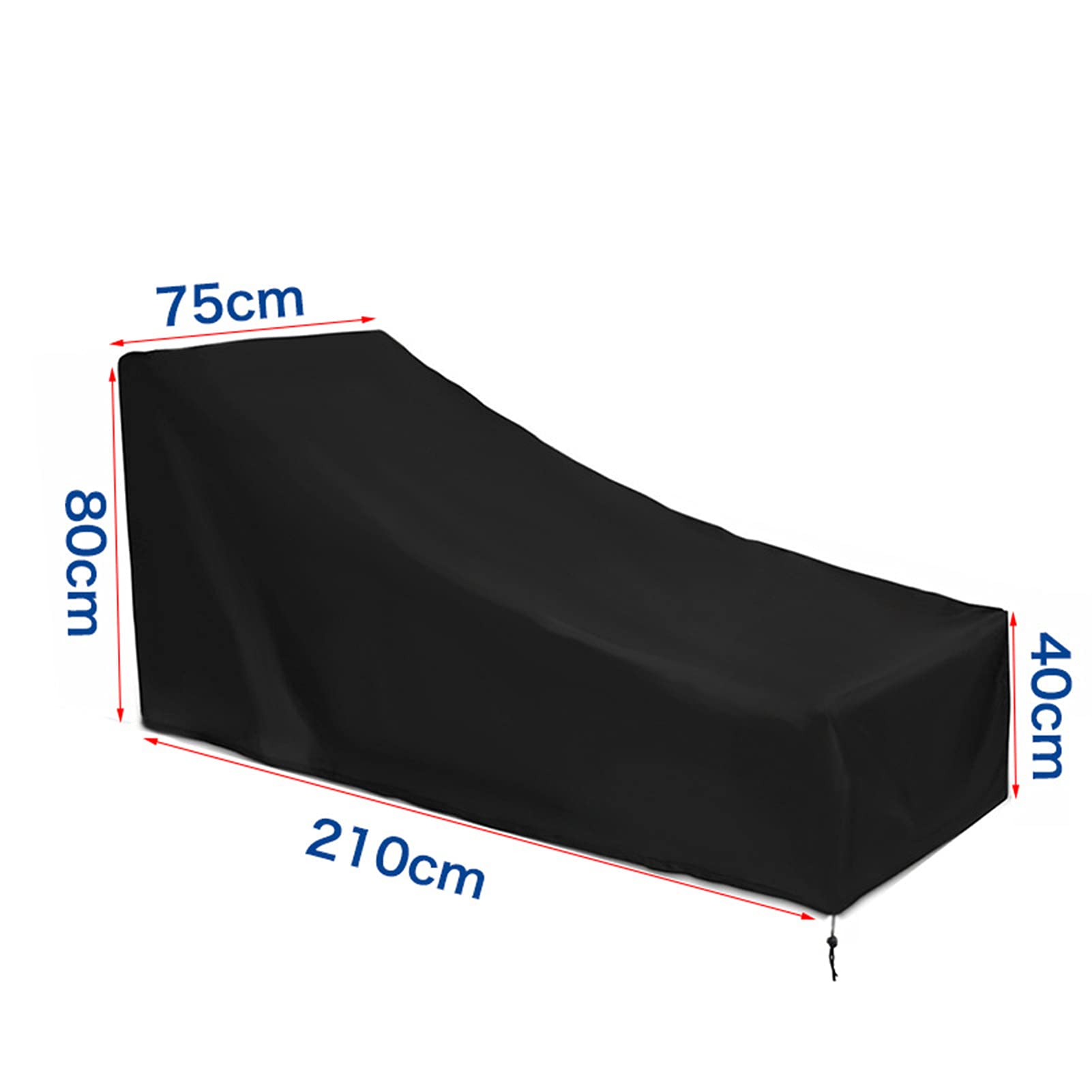 Fundas para Tumbonas De Jardin,Carcasa Protectora Transpirable Impermeable Tejido 210D Oxford, para Tumbona contra Lluvia Nieve, Solar Y Polvo (210x75x80x40cm,Negro)