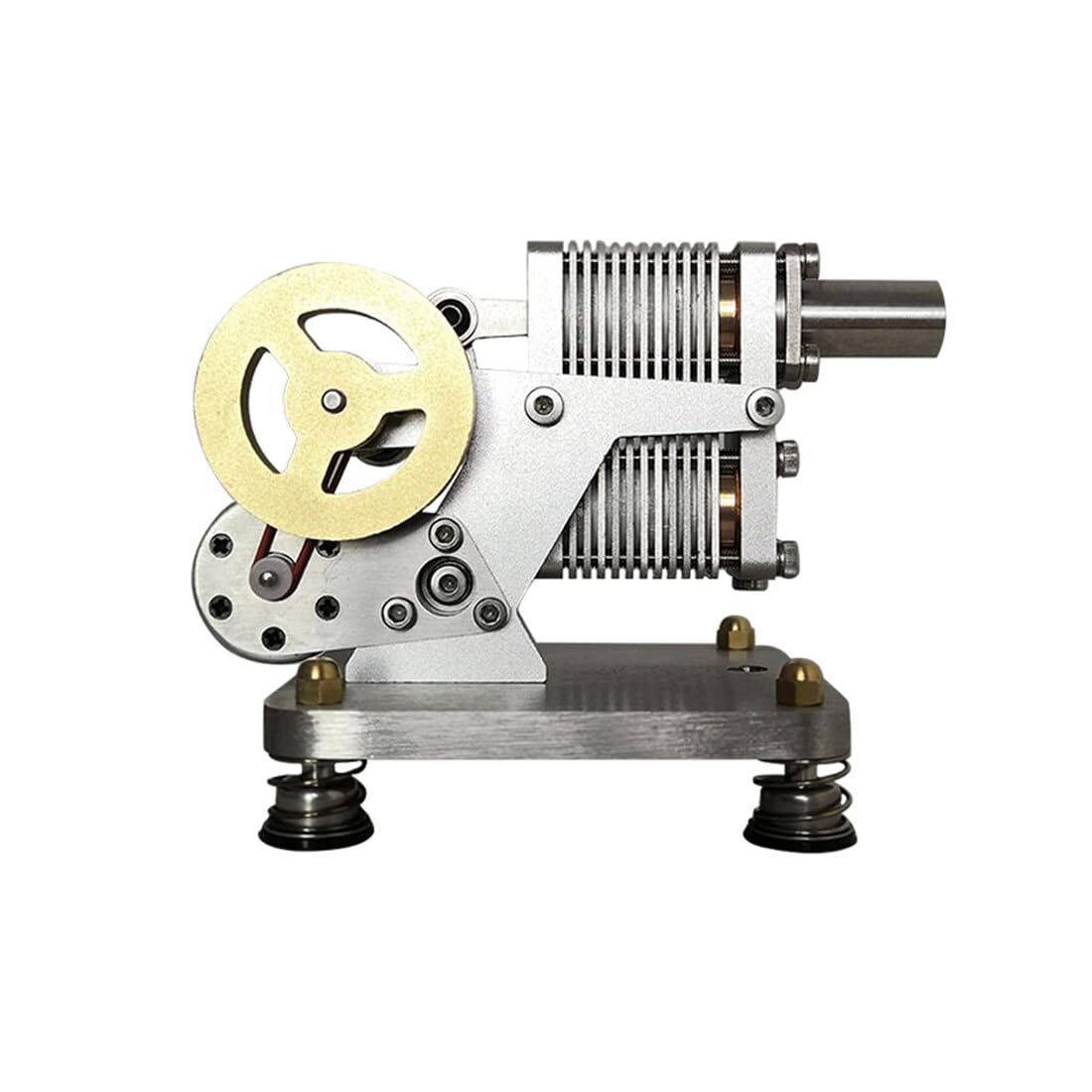 Sterling Engine Kit, Sterling Motor Industrial Metal Mini α Structure Hot Air External Combustion Engine Stirling Engine Model, Educational Toy Birthday Gift for Technology Enthusiasts