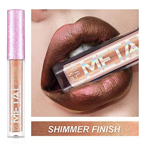 FanMin Liquid Metallic Lipstick Matte Lipstick, Waterproof Kissproof Long Lasting Liquid Lipstick,Attractive Lip Color (SHIMMER FINISH)