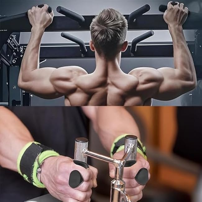 Weight Lifting Grips Silicone Grip Strengthener for Men Women, Anti-Slip Fingerless Workout Gloves with Hand Protection Ergonomic Palm Pads for Deadlifts, Cross Training, Bodybuilding 2 Pairs