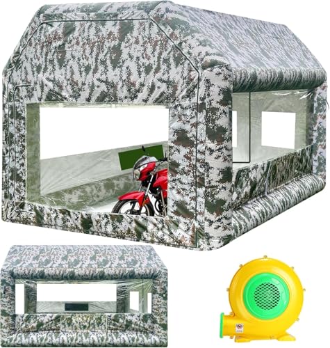 LVAOSTT Inflatable Paint Booth Portable 13x11x8.2FT Inflatable Spray Booth Tent, Car Paint Tent with...