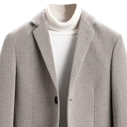 Men's Stylish Wool Blend Blazers Casual Spring Fall Trendy Suit Jacket Fashion Versatile All-Match Sport Coat3