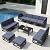 Vakollia 11 Pieces Aluminum Patio Furniture Set with Coffee Table, Metal Outdoor Conversation Sofa Set witVah Seating Cushions