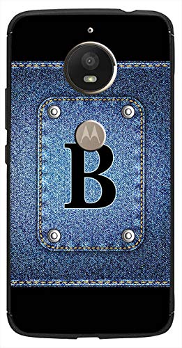 Image of Amazon Brand - Solimo Designer Button Jeans Alphabet-B Printed Soft & Flexible Hybrid Back Case Mobile Cover for Motorola Moto E4 Plus