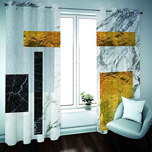 Rideaux à Oeillets 3D Texture Dorée en Polyester Isolé Premium - 3