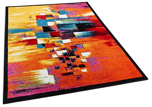 image for Well Woven Champlain Multi Cubes Yellow Orange Blue Modern Abstract Pa