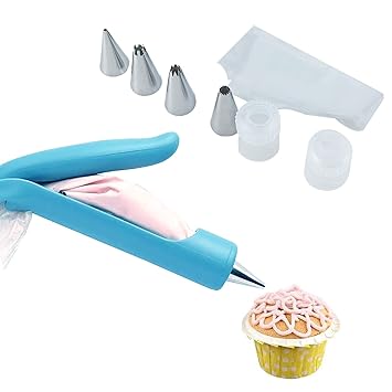 Cake Decorating Pen Tool Kit Icing Piping Tool Kit With 4 Different-Shaped Nibs 4 Nozzles Decorative Bag 2 CouplerDIY Cake Deco Tools Kit Pastry Icing Pen Piping Kit Bag
