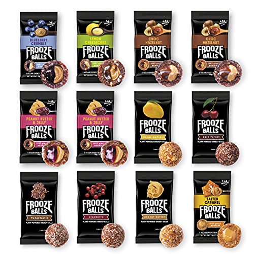 Frooze Balls Mega Value 12 Variety Pack | Classic Fruit & Nut Energy Balls PLUS Double Filled Energy Balls