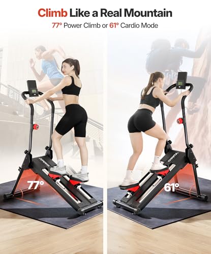 Image of YOLEO Magnetic Stair Stepper for Exercise at Home, 16-Level Adjustable Resistance Up to 130LB, Folding Cardio Stairmaster with 28''Extended Stride&Low Noise,Stair Climber with HR Sensor for Full Body