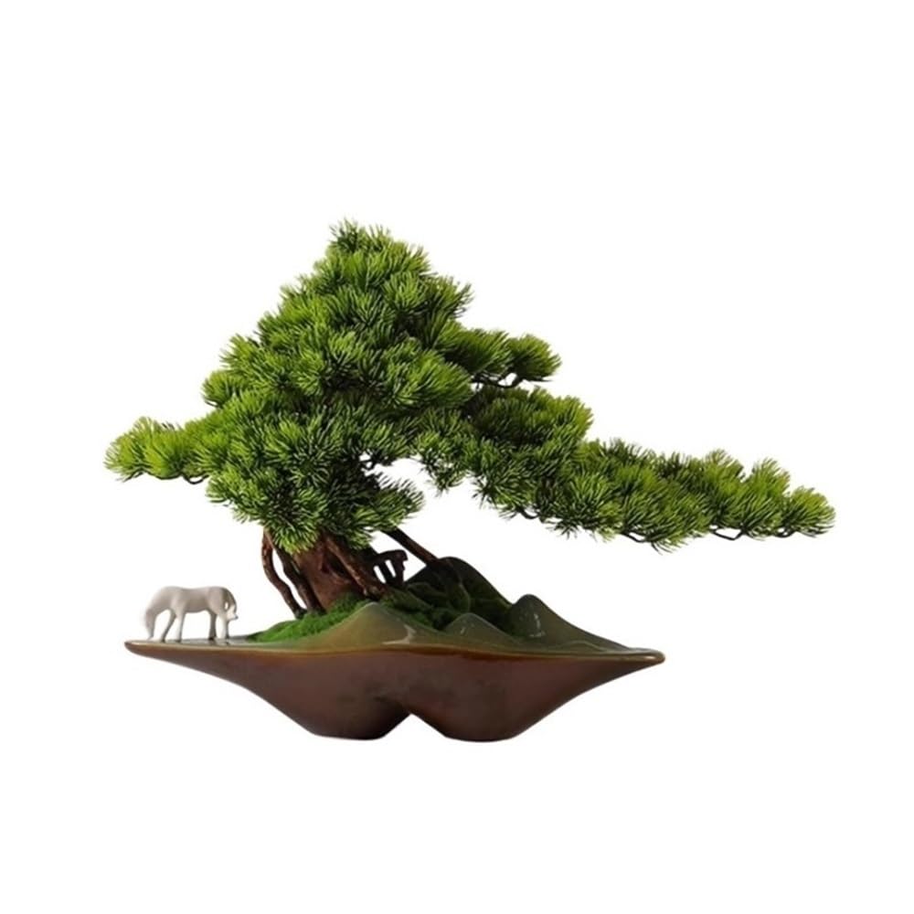 IUokLU Artificial Bonsai Simulation Welcome Pine Wigwam Decorative Ornaments Living Room Entrance Desktop Home Office Tea Bonsai