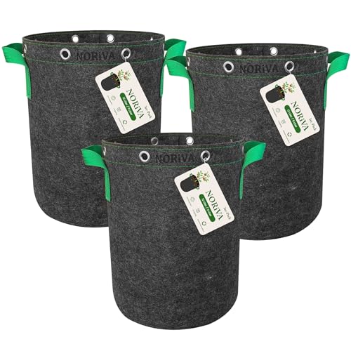 NORiVA 9L Pflanzsack 3er Set – Stofftopf & Growbag aus Filz-Vlies | Pflanzbeutel für Tomaten, Kräuter, Gemüse | Balkon, Terrasse & Garten