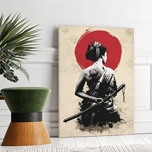 Toile samouraï geisha décoration murale salon haute définition - 3