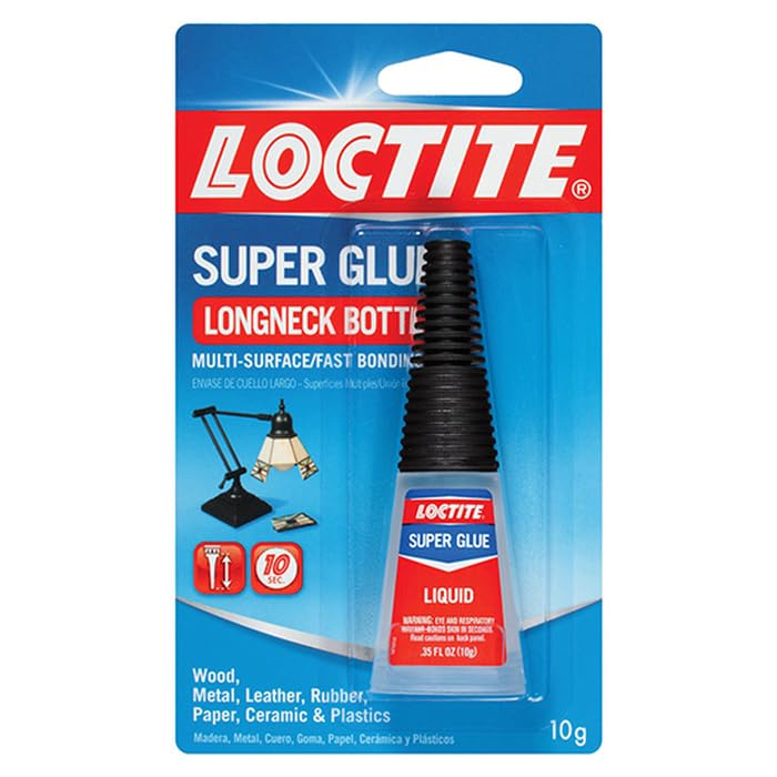 Loctite 12-Pack of 5gm Super Glue Longneck Bottle, Clear, Liquid, Cyanoacrylate, Medium Viscosity, Extra Long Nozzle, Quick Setting, Invisible Repairs