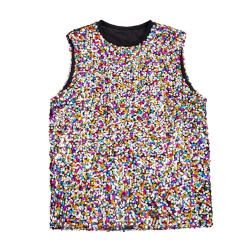 Tshirt homme débardeur à paillettes sequins sans manches chic