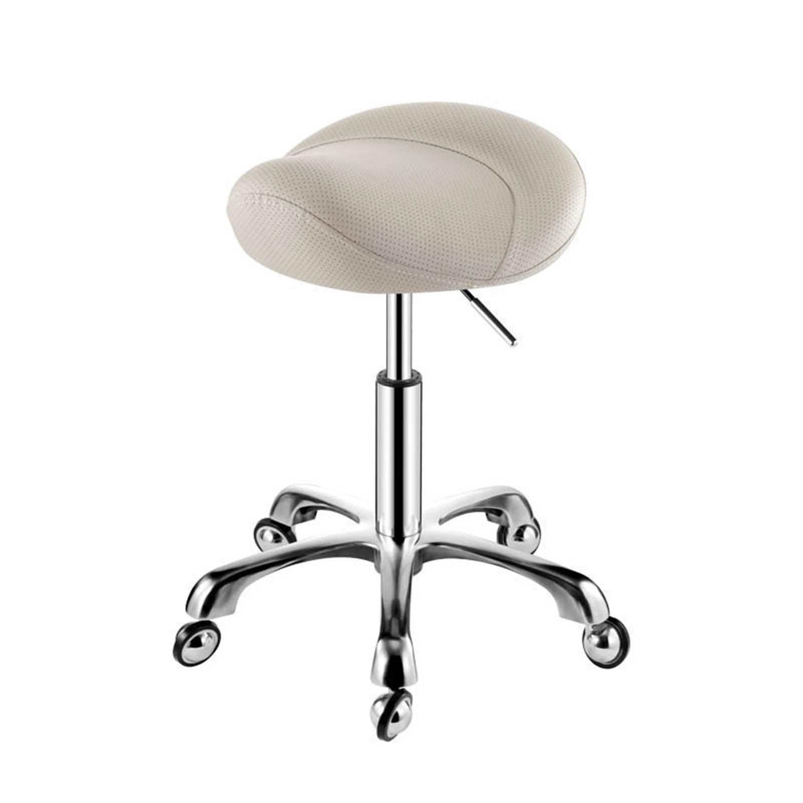 Ergonomic Wobble Stool,Hydraulic Rolling Swivel Adjustable Chair,for Hair Beauty Salon Lab Dental Massage Office Home(White)