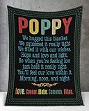 Personalized Poppy Christmas Blanket, Customized Xmas Poppy Gifts, for Grandpa, Custom Grandpa Papa