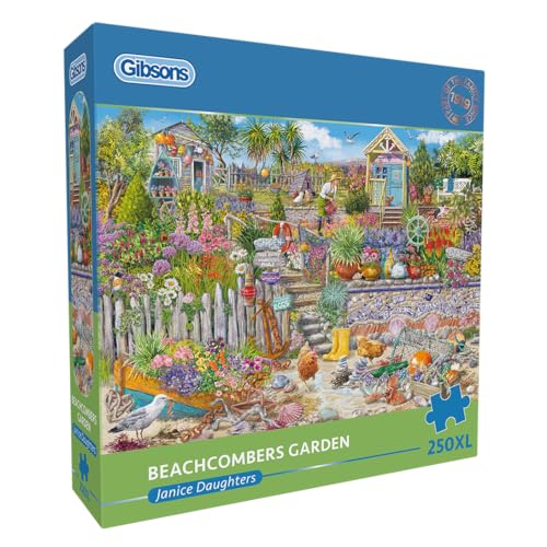 Gibsons Beachcombers Garden 250XL Piece Jigsaw Puzzle | Beautiful Colourful Jigsaw Extra Large Piece Puzzle for Adults | Sustainable Premium 100% Recycled Board Great Gift for Adults Gibsons Games