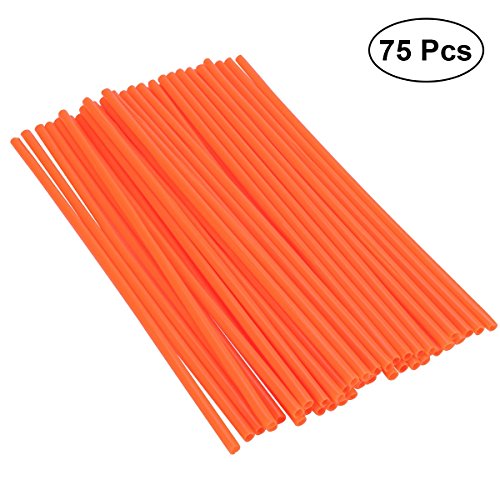 VORCOOL 75PCS Bicycle Spoke Skins Wraps Covers Motorcycle Motocross Dirt Bike MTB Wheel Rim Bike Spoke Wraps Protector Kit(Orange)
