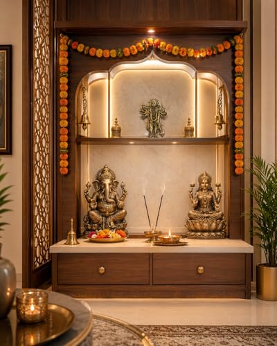 Image of Plus Value Brass Panchmukhi Hanuman Wall Hanging for Main Door Entrance - 4 Inch Idol | Handcrafted Pital Statue | Vastu Protection Yantra | Antique Gold Finish | Home Decor 98gm