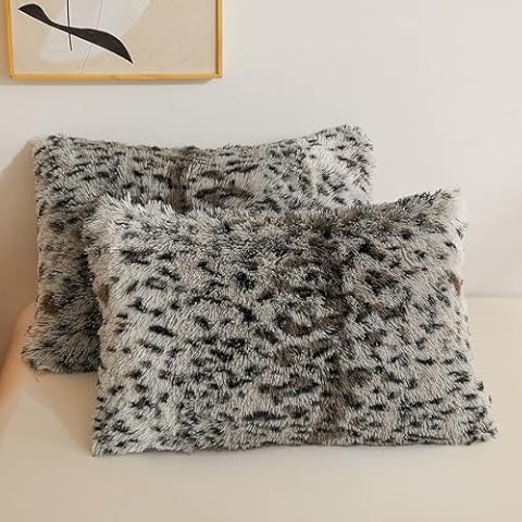 LIFEREVO Cheetah Print Pillow Shams Cover