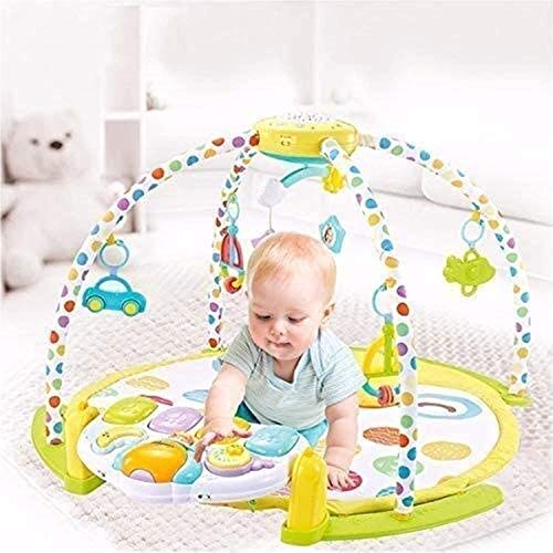 Image of Lucario Massage Baby Gym Kick and Play Activity Piano Mat with Rotating Star Mobile and Projector Child Puzzle Music Toy (Multicolour)
