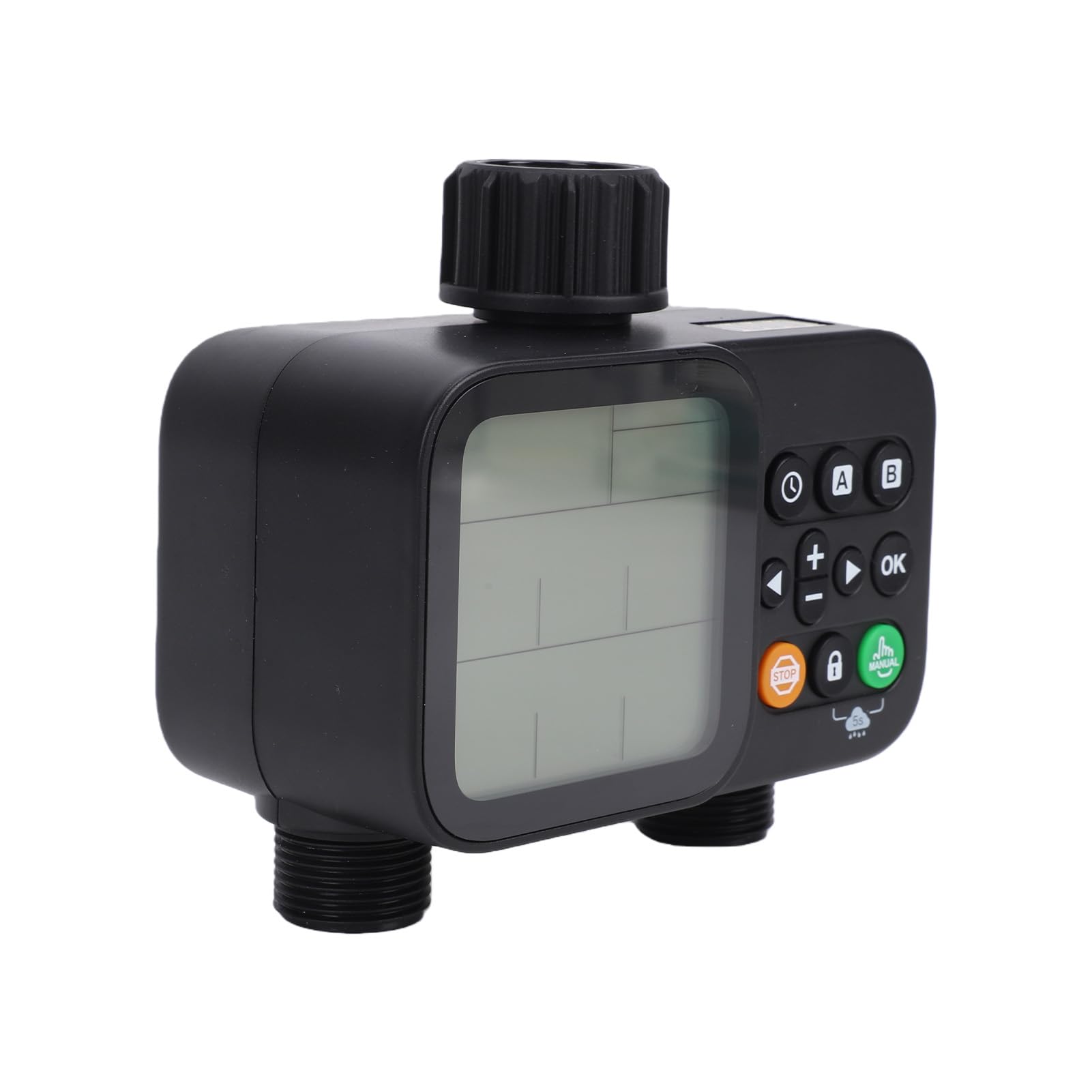 CHICIRIS di Irrigazione Automatica Programmabile con Tubo da Giardino, di Irrigazione Automatica Programmabile a 2 Zone con Ampio Display LCD da 3,3 Pollici per Piante da Esterno, Prati e Giardini