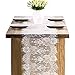 2 Pcs White Lace Table Runners 14 x 120 Inch for Wedding Bridal Shower Baby Shower Party Table Decoration, Rustic Rose Embroidered Boho Table Runner