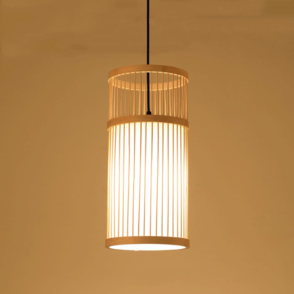 Lámpara de techo de mimbre con cable ajustable para iluminación boho 8