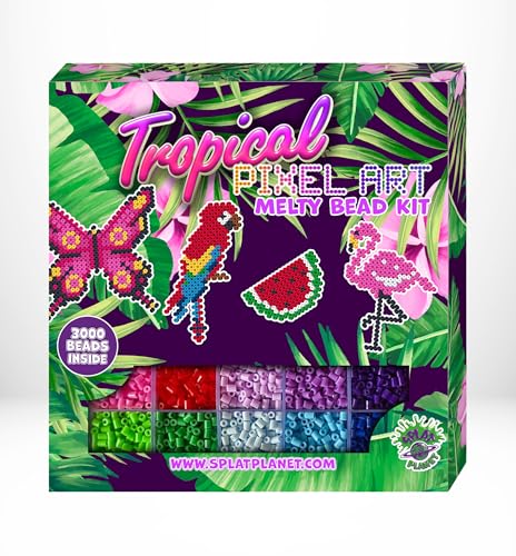 Kit de perles Ă repasser Splat Planet Pixel Art pour enfants (Tropical)