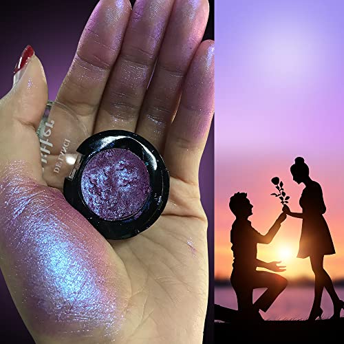 Afflano Minerals Eyeshadow Metallic Eyemazing Effect, Intense Color Shifting Multichrome Sparkling Eyeshadow Glitter,Highly Pigmented Electric Purple Duochrome Chameleon Eyeshadow - Valentine Dream #TOP3