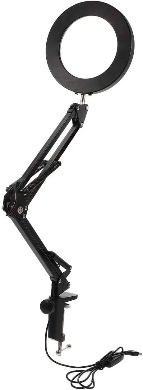 1pc Led Lamp Clamp Desk Light for Crafts Reading and Beauty Tasks Level Brightness Color Temperature High-Definition Magnifier Light