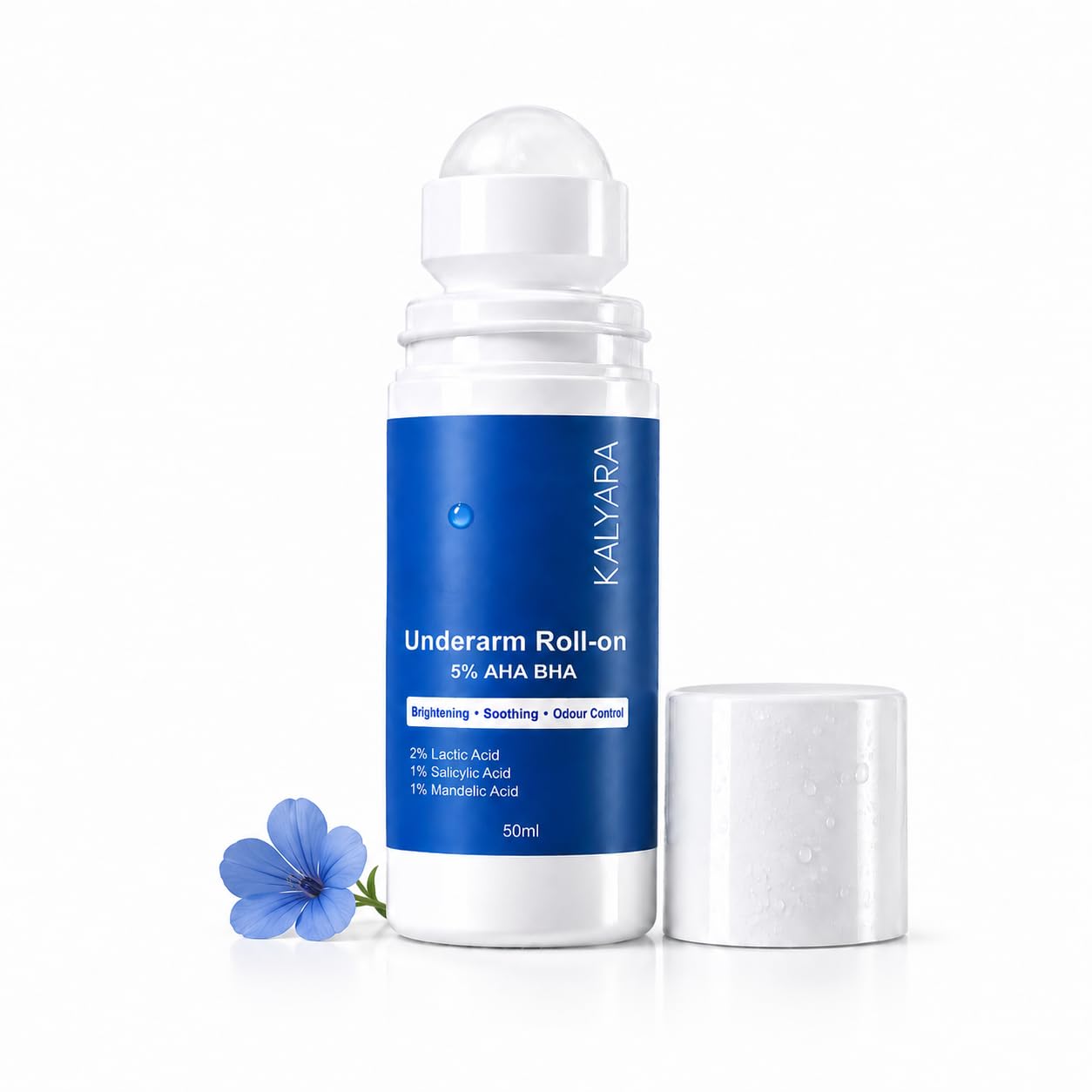 KALYRAA Under Arm Roll-On Deodorant for Men & Women | 5% Potassium Azeloyl Diglycinate (PAD) | Underarm Brightening, Odour Control & Soothing Care | Long Lasting Freshness | Alcohol-Free | 50ml-image-16