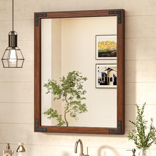 TokeShimi-22x30-Inch-Rustic-Bathroom-Mirror-Wooden-Framed-for-Farmhouse-Water-Proof-Solid-Wood-Frame-for-Living-Room-Wall-Decor-HD-Reflection-and-Shatter-Proof-Mirror-French-Cleats TokeShimi 22×30 Inch Rustic Bathroom Mirror Wooden Framed for Farmhouse Water Proof Solid Wood Frame for Living Room Wall Decor HD Reflection and Shatter Proof Mirror French Cleats