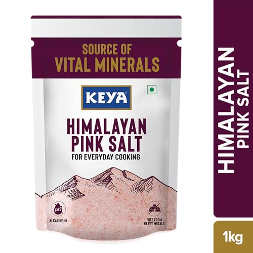 Image of Keya Himalayan Pink Salt 1kg | Mineral rich Salt for Healthy Cooking | Sendha Namak for Healthy Life | Mineral Rich Salt | Low Sodium | Packed with 84 Minerals