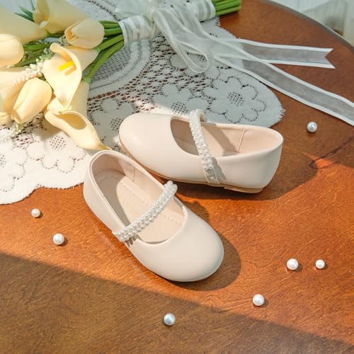 Image of PHIRAMIN Tollder Girl Dress Shoes - Little Girl Ballet Flats for Wedding Party