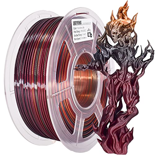 Image of 3D Printer Filament, Silk Gold Shiny Red Black PLA, 1.75mm + /- 0.02mm, 1kg /2.2lbs