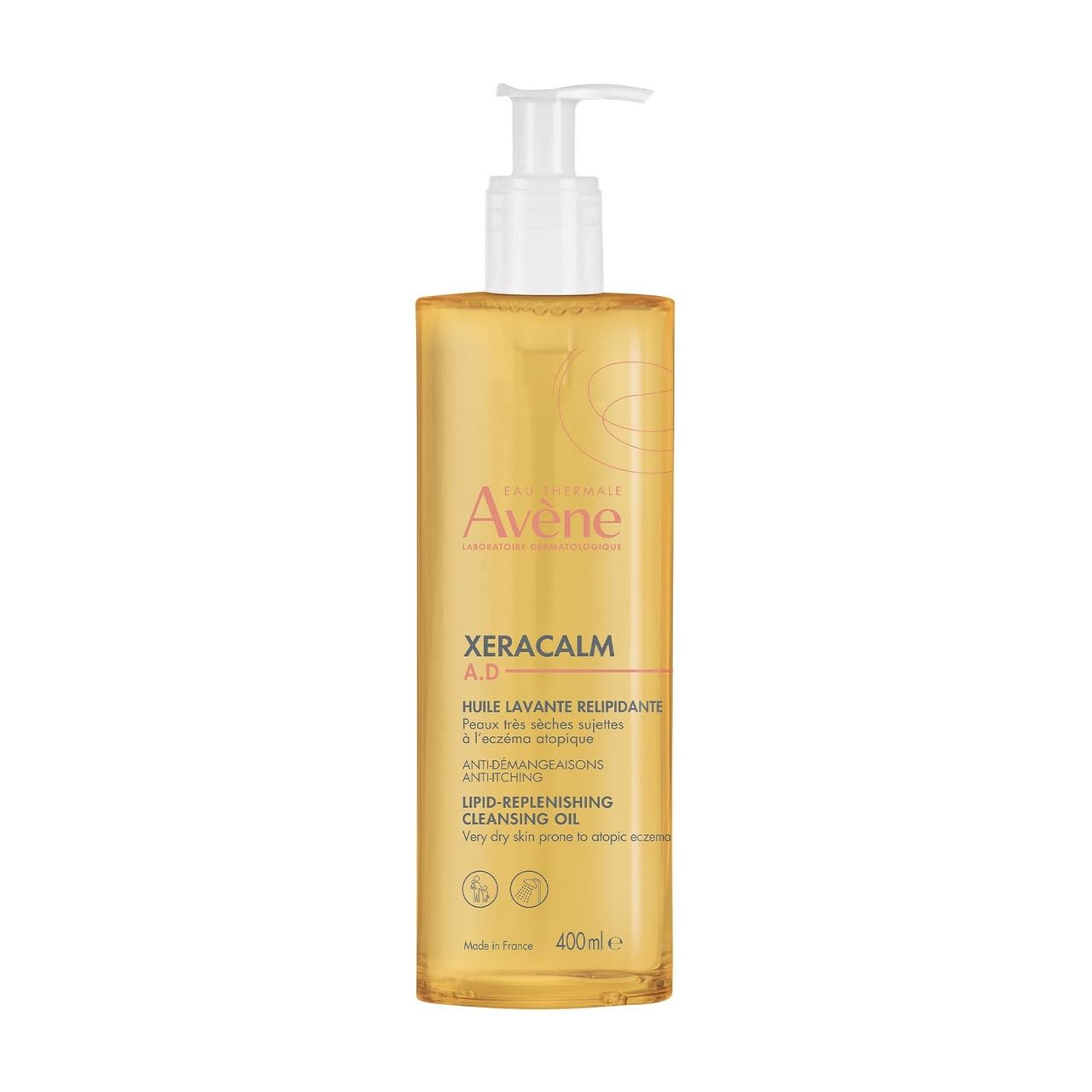 Avène XeraCalm A.D Lipid-Replenishing Cleansing Oil 400ml, Cleansing Oil for Dry, Itchy Skin, Gentle Cleanser, Eczema Prone