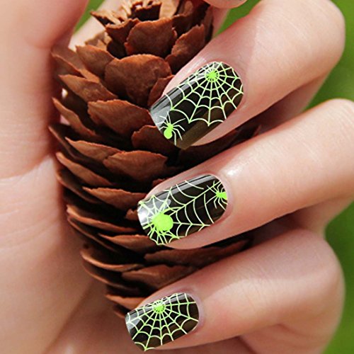 BMC Spider Web Halloween Glow In The Dark Nail Polish Art Sticker Wrap Strips