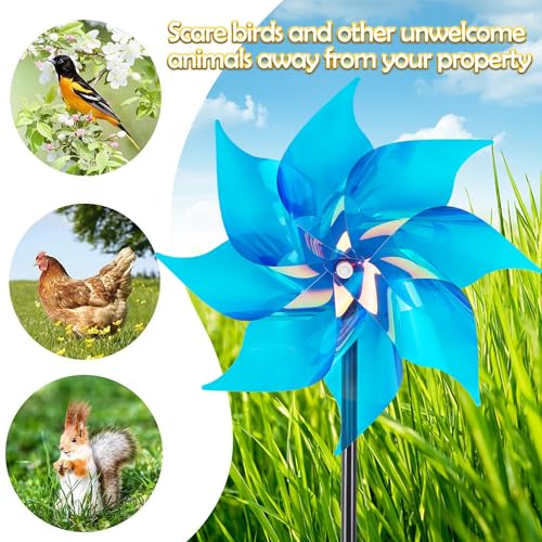 image for Hausse 10 Pack Reflective Pinwheels Wind Spinner, Extra Sparkly Pinwhe