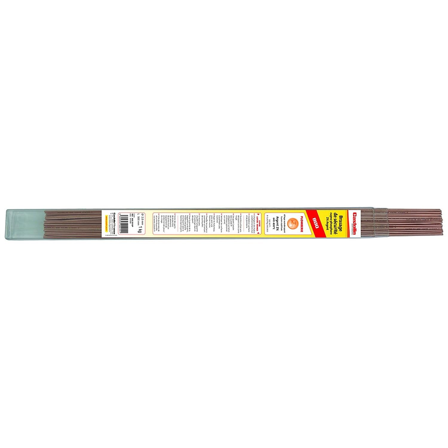 baguette de brasage - 800 - brasage du cuivre - argent 2% - d2 - 1kg - castolin 8002010p