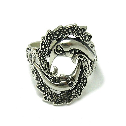 Bague en argent massif 925 deux Lunes R001522 Empress