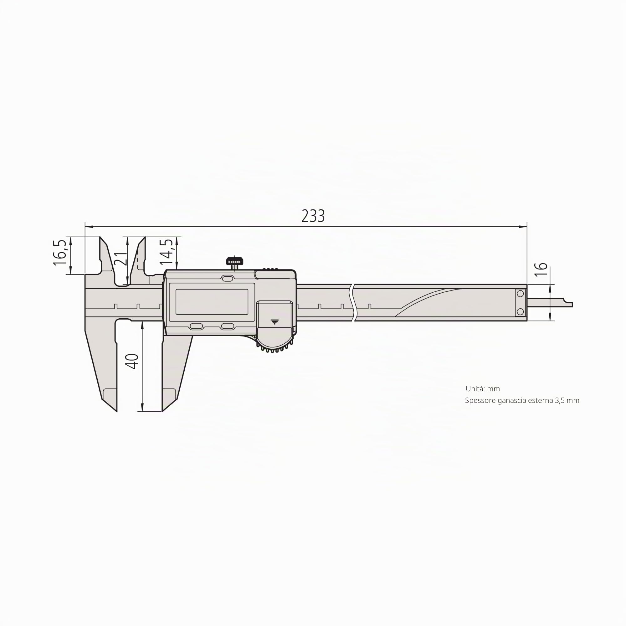 Mitutoyo 500-181-30 Calibro digitale ABS AOS CD-15APX 0-150 mm 0,01 mm origine memorizzata batteria 18.000 h