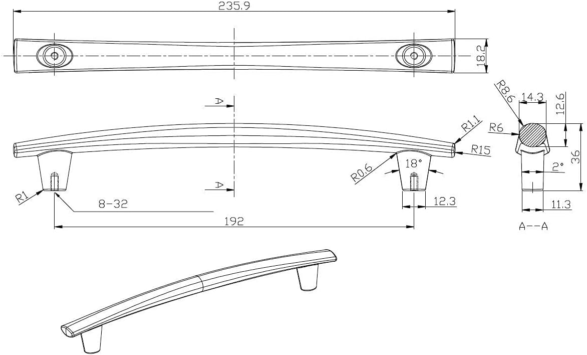 Richelieu Hardware BP2323192195 Kensington Collection 7 9/16 in (192 mm) Center Brushed Nickel Contemporary Cabinet Pull
