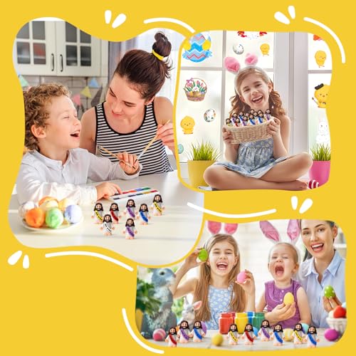 AONAT 50 Stück Mini Jesus Figuren, Mini Jesus Figur, Kleine Jesusfiguren als Dekoration, Krippenfiguren für Religiöse Aktivitäten, Taufgeschenk Füllen Von Ostereiern, Sonntagsschule und Taufgeschenke