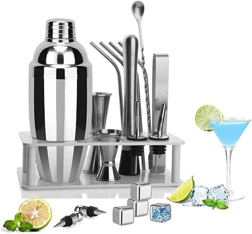 Set de Coctelera y Kit de Bartender con 13 Piezas en Acero miniatura 1